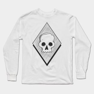 Skull logo chest print, black and white Long Sleeve T-Shirt